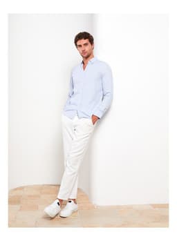 Slim Fit Long Sleeve Dobby Men's Shirt thumbnail 2