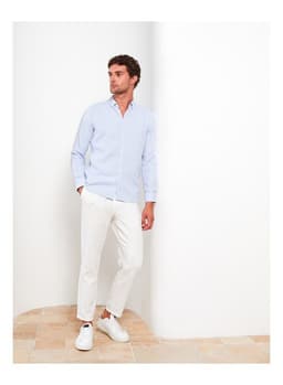 Slim Fit Long Sleeve Dobby Men's Shirt thumbnail 4