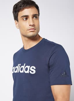 Essentials Embroidered Linear Logo T-Shirt Navy thumbnail 5