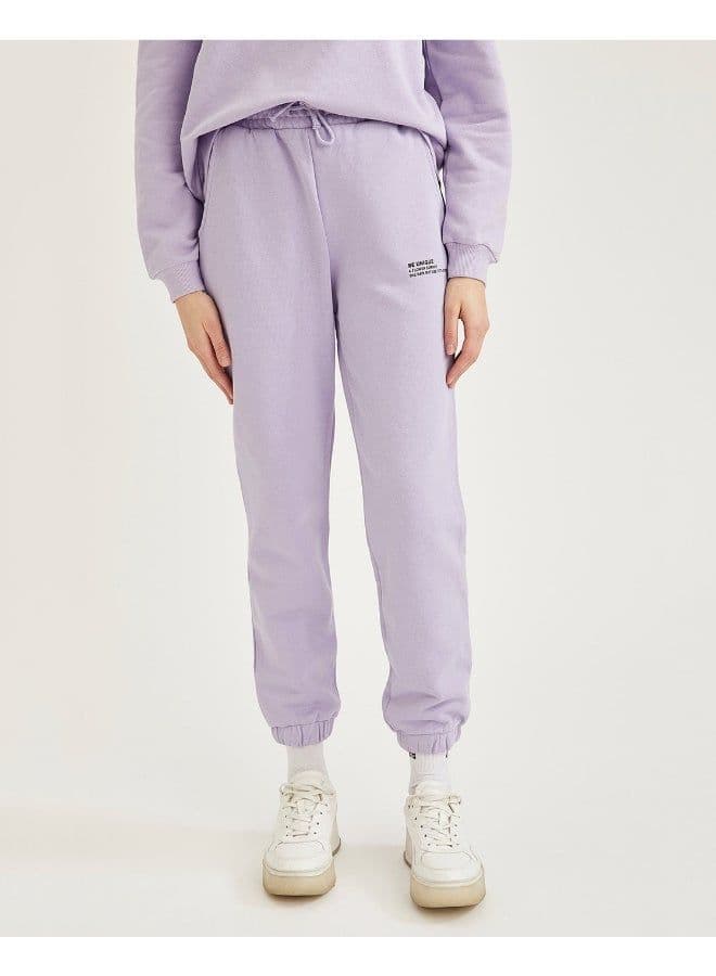 Relaxed Fit Knitted Joggers Lilac 1