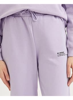 Relaxed Fit Knitted Joggers Lilac thumbnail 4