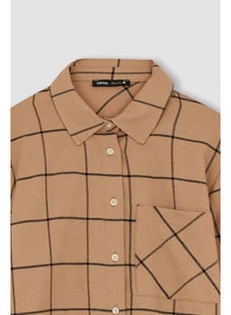 Woman Brown Long Sleeve Tunic LT.CAMEL thumbnail 4