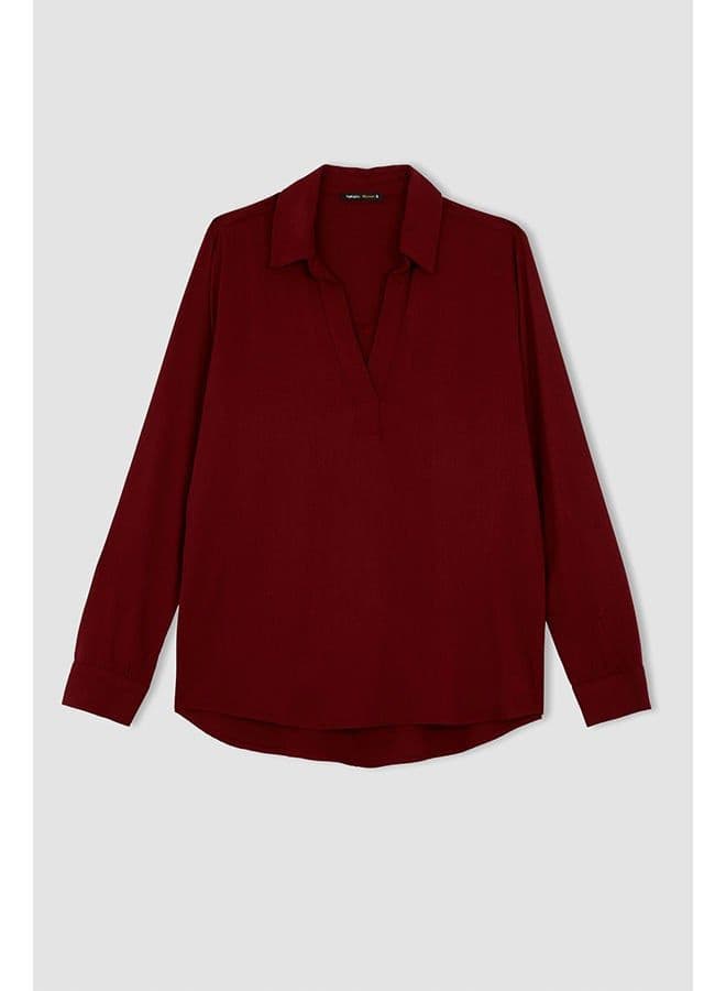 Woman Bordeaux Long Sleeve Blouse BORDEAUX 1